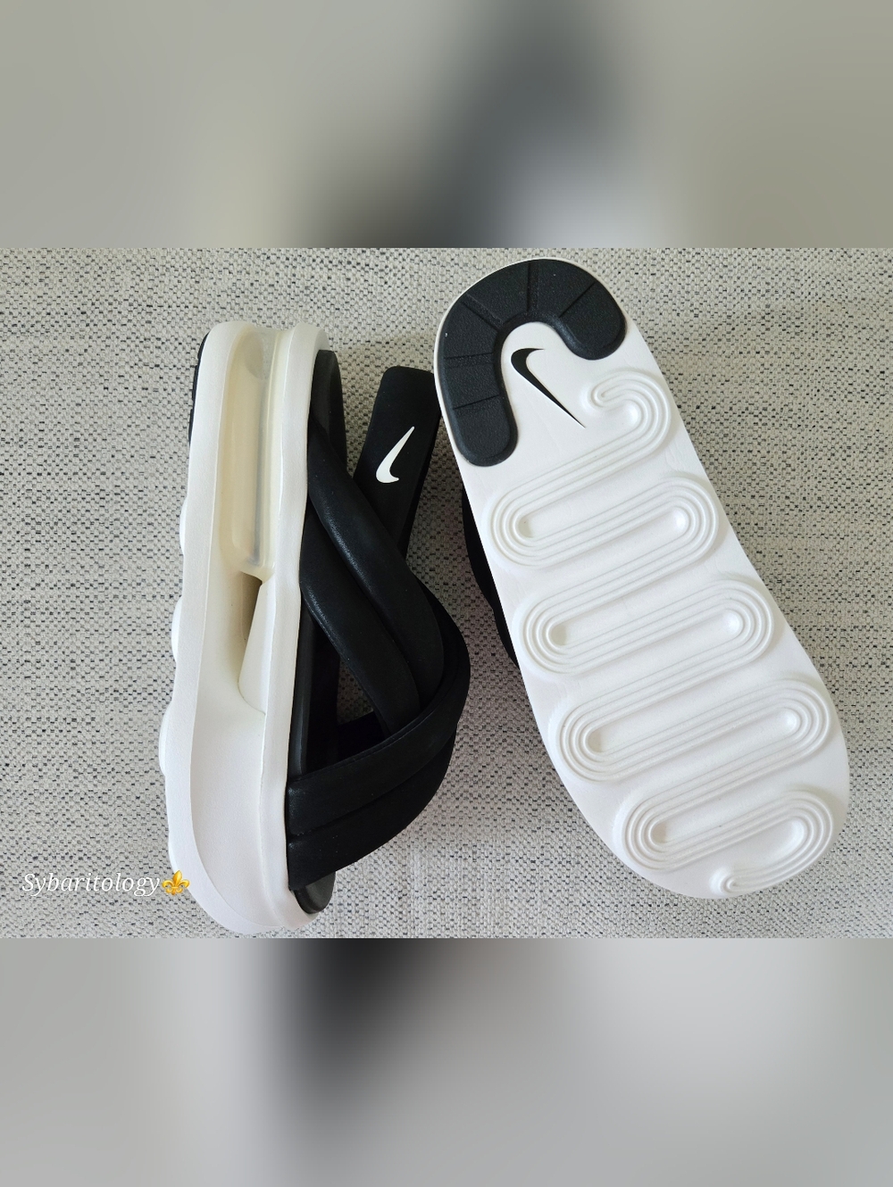 NWT NIKE AIR MAX ISLA Women's Black Platform Slide Sandals Size: 11/43 - Picture 11 of 13